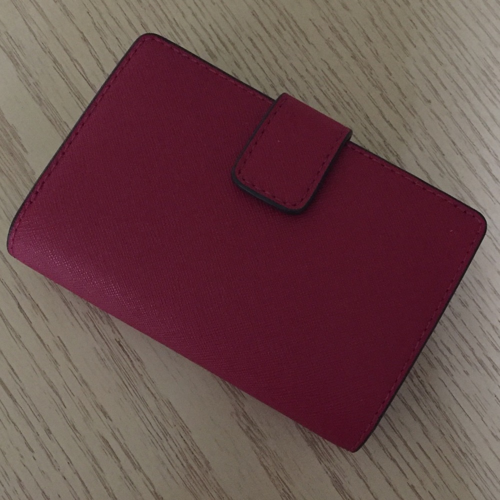 Michael Kors Dark Raspberry Leather Bifold Wallet - Picture 3 of 9